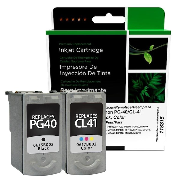 Cig Clover Imaging Remanufactured Black, Color Ink Cartridges for Canon PG-40/CL-41 118315 - main